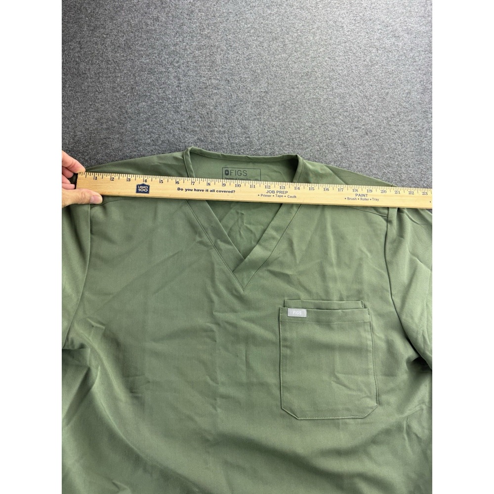 FIGS‎ Scrub Top Mens Sz 2XL Green Leon Technical Collection V-Neck Pocket FM1500 - Picture 9 of 16